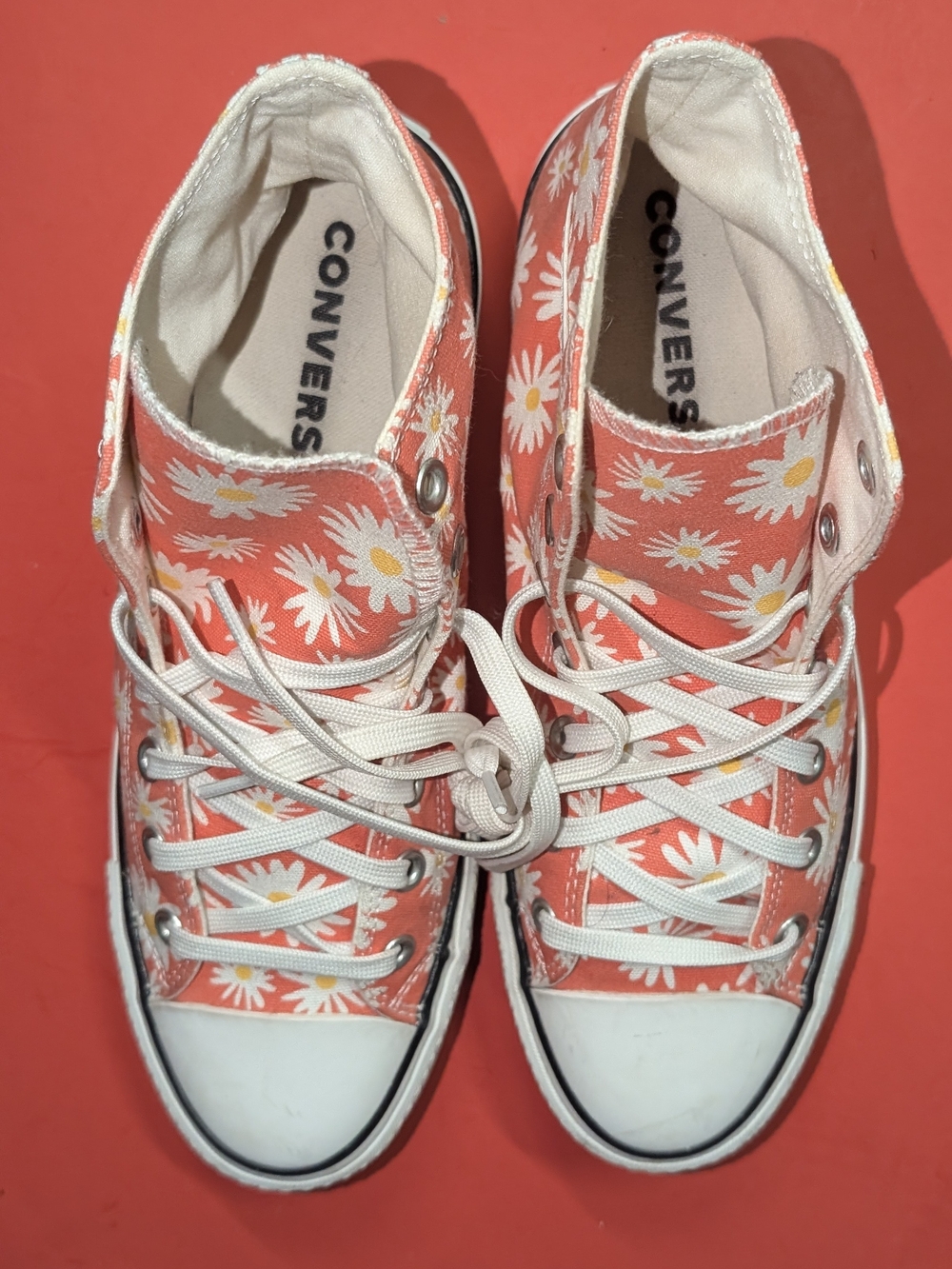 Converse Chuck Taylor All Star Platform High Camp Daisies Orange Unisex W9.5M7.5 - Picture 2 of 11